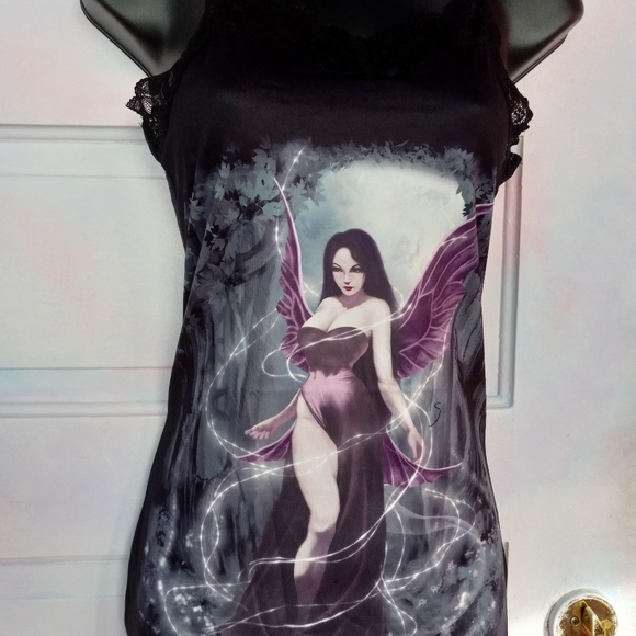 💥Fairy grunge bodycon gothic slip dress! Nwt! Sexy goth dress w/lace trim - Picture 11 of 12